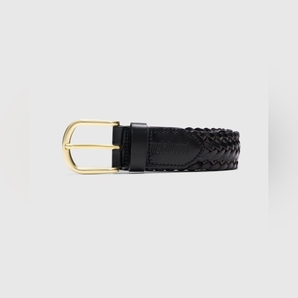 Metalwood Studio Black Leather Braided Belt - Picture 2 of 6